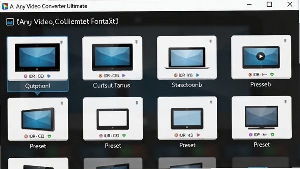 Any Video Converter Ultimate��ʽת�����棬չʾ���������ʽѡ���Ԥ���豸ͼ�꣬������ֱ�ۡ�