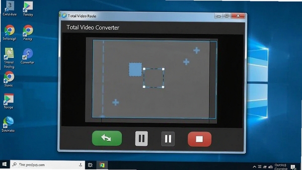 Total Video Converter��Ļ¼�ƹ��ܣ���ʾ¼������ѡ��򣬹�����������ʼ����ͣ��ֹͣ��ť������Ϊ�����������