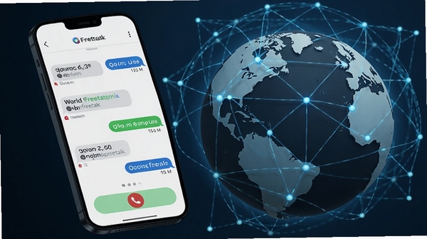 World Freetalk�罻����������չʾ���ֻ���Ļ��ʾ���������촰�ں�����ͨ����ť������Ϊ������������������������ִ���Լ��������Ⱦ