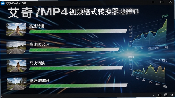 ����MP4��Ƶ��ʽת������ת�����̽��棬��ʾ�����Ƶ�ļ����ڸ���ת���������������ƽ�������Ϊ��̬���ٶ�����������ͼ����ͻ���伫��ת�������ԣ������������ڽ��涥����