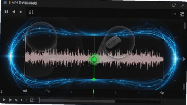 MP3���������԰澫׼���в�����ʾ������϶���ɫ��ǵ�ѡ����ƵƬ�Σ�����ͼ�Ŵ���ʾ����Χ����ɫ�Ƽ��й�Ч