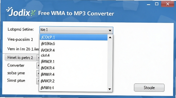 Jodix Free WMA to MP3 Converter ����������ѡ������˵���ʾ��������ѡ�񣬽����Ѻ�