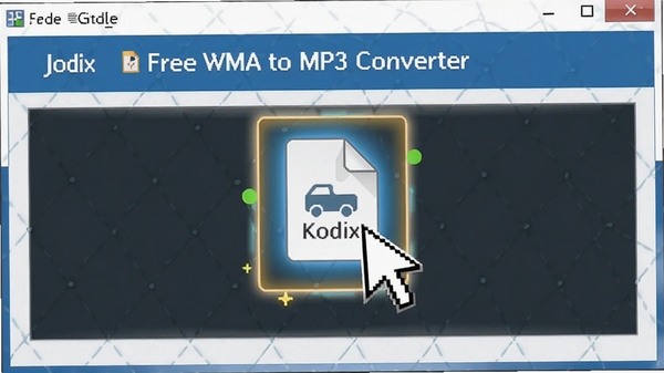 Jodix Free WMA to MP3 Converter ��ק�ļ������ڵĲ���ʾ��ͼ�����ָ���϶��ļ������������ʾ