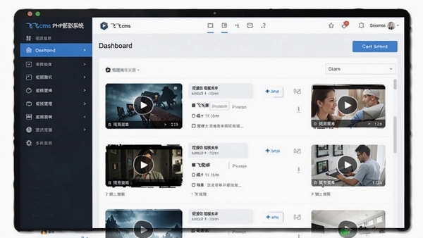 飞飞cms PHP影视系统后台管理界面与视频列表展示