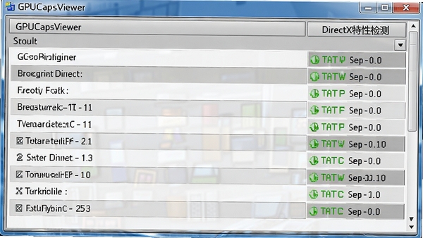GPUCapsViewer��DirectX���Լ���������б���ʽչʾ֧�ֵĹ�դ������ɫ��������ѹ�������ԣ�����ע֧��״̬