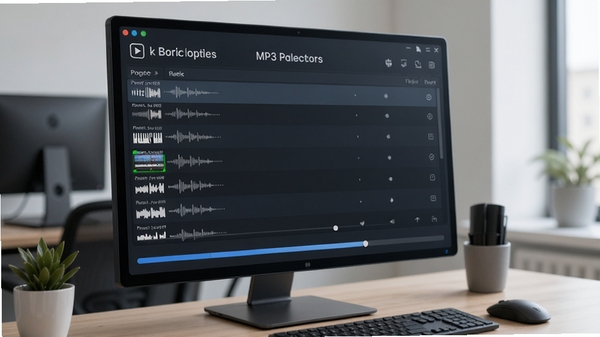 MP3�ļ������������������棬��ʾ�����Ƶ�ļ��б��ͽ��������������ִ���ǿ����Ч�칫����