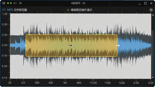 MP3�ļ�����������ͼ��׼���в�����ʾ��������ʾѡ��Ƭ�Σ����沼������������ʱ��̶ȱ��