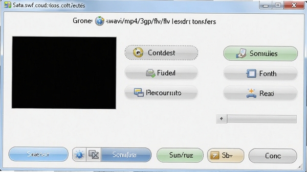 ����swfתavi/mp4/3gp/flv��ʽת�����������ͼ��չʾ�������������빦�ܰ�ť