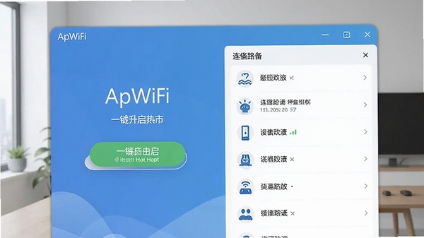 ����·������ApWiFi�����ͼ��չʾһ�������ȵ㰴ť�������豸�б�������Ϊ�ִ���Լ���ͻ�����������Ժ�רҵ��