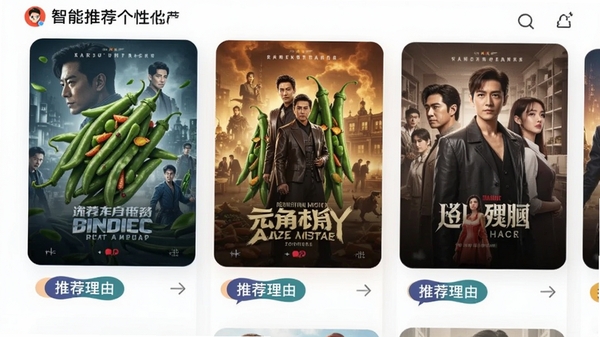 ����APP���Ի��Ƽ�ҳ�棬չʾ�ಿ�缯������Ƭ��ÿ�ſ�Ƭ�·��С��Ƽ����ɡ���ǩ������ɫ�ʷḻ��ͻ�������Ƽ����ܡ�