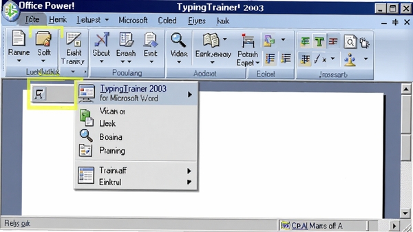 Office Power! TypingTrainer 2003 for Microsoft Word��Word��������ͼ��������ʾѵ�����ͼ���������˵�