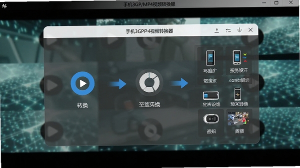 �ֻ�3GP/MP4��Ƶת���������ͼ��չʾ����ת�����̺Ͷ����豸Ԥ��ѡ�����Ϊ������Ƶ�زģ��������ִ��Ƽ���