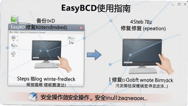 EasyBCDʹ��ָ�ϲ�ͼ��չʾ���ݺ��޸��������裬���沽������������Ϊ����ɫ������˵����ϸ�������������ˣ�ǿ����ȫ��������Ҫ��