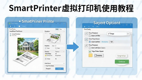 SmartPrinter�����ӡ��ʹ�ý̳�ʾ��ͼ��չʾ��ӡ���ô��ںͱ���ѡ���������˵�����������ֱ�ۡ�