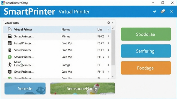 SmartPrinter�����ӡ�����������ͼ����ʾ�����ӡ���б�����Ҫ���ܰ�ť��������ִ���ɫ��������ͻ���������ƺͺ��Ĺ��ܡ�