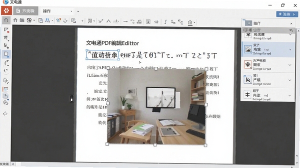 �ĵ�ͨPDF�༭���༭�ı���ͼƬ�Ĳ������棬չʾѡ�����ֺ�ͼƬ��ı༭ѡ��