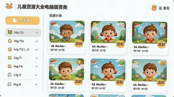 ��ͯ��Դ��ȫ���԰���Դ������棬�������ɸѡ�����Ҳ�չʾ��Ƭʽ��Դ�б��������������桢�����ǩ���������¿ɰ�