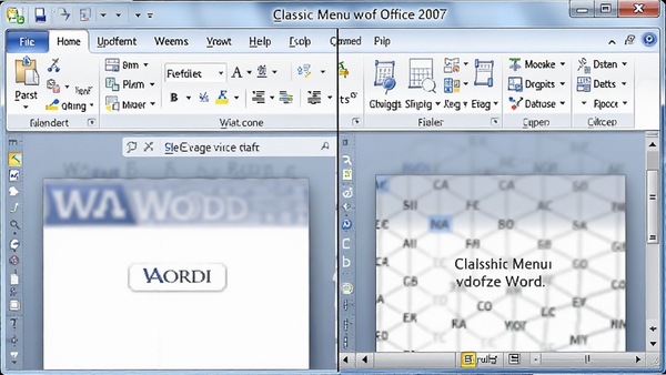 Classic Menu for Office 2007�����ͼ��չʾWord�о���˵�����Ribbon�������Ա�Ч��