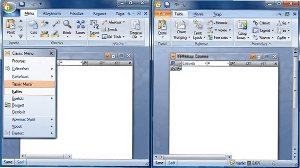 Classic Menu for Office 2007�����ͼ��չʾ����˵���Ribbon����Ա�