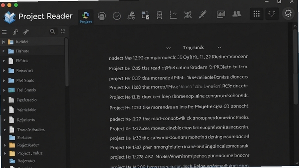 ������һ��չʾProject Reader����������ĸ���ʾ��ͼ�����������ɫ����ģʽ�µĵ������Ķ����ڡ�����ļ��б��Լ�����������������ִ���࣬ͻ���������ơ�Project Reader����Logo��