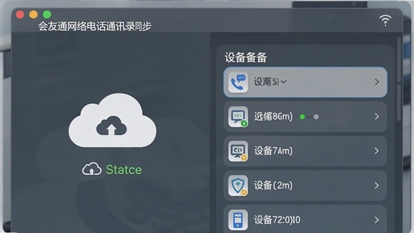 ����ͨ����绰ͨѶ¼ͬ�����棬��ʾ�ƶ˱���״̬���豸�б������ͼ����