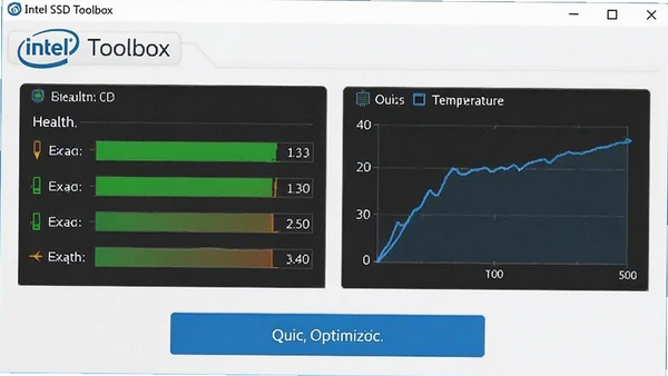 Intel SSD Toolbox �������ͼ��չʾӲ�̽���״̬���¶����ߺͿ����Ż���ť��������רҵ