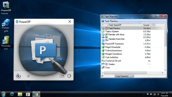 PowerOff����������Windows���棬����ͼ��Ŵ���ʾ������������ƻ��б�����