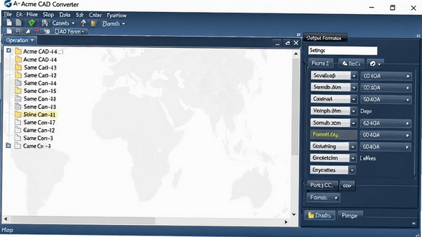 Acme CAD Converter����ת���������棬����ļ��б��Ҳ�������壬��ʾ���������ʽѡ��