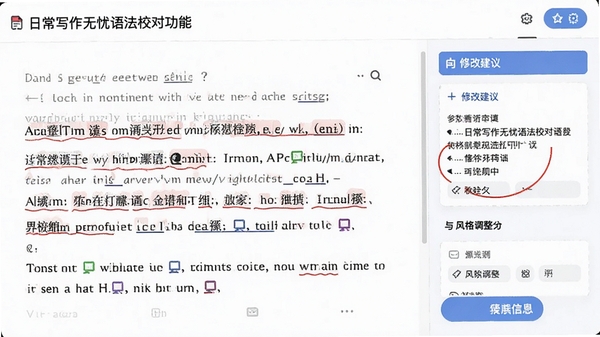 �ճ�д�������﷨У�Թ��ܽ��棬�ı��д��󲿷��Ժ�ɫ�����߱�����Ҳ���ʾ�޸Ľ����������ѡ��