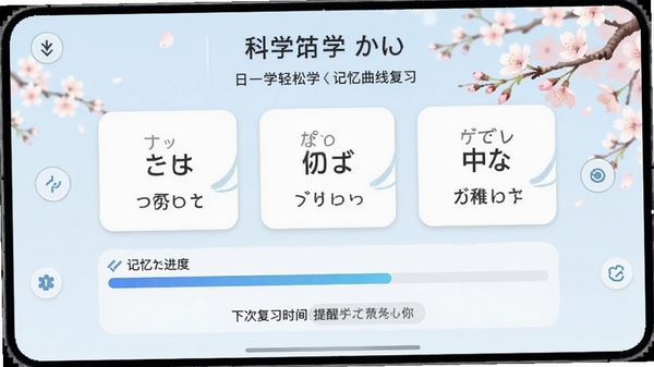 ���ﵥ������ѧ�������߸�ϰ���棬��ʾ���ʿ�Ƭ��������������´θ�ϰʱ�����ѣ������е��ŵ�ӣ��ͼ����������ǳ��ɫ�Ͱ�ɫΪ����ǿ����ѧѧϰ���Ӿ����ʡ�