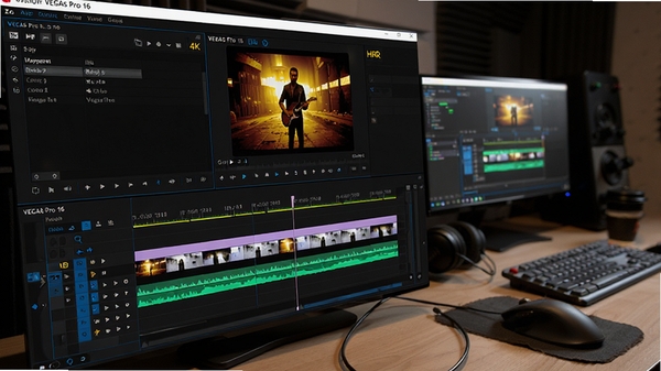 VEGAS Pro 16 �༭4K��Ƶʱ���߽��棬ɫ�����ޣ�����ϸ�壬չʾHDR�߶�̬��ΧЧ��������Ϊרҵ��������̨