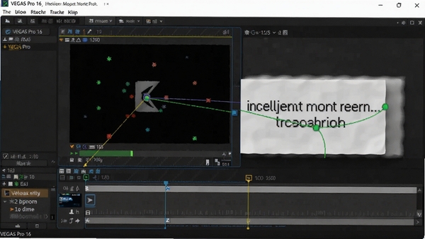 VEGAS Pro 16 �����˶�׷����Ч�������棬��ʾ׷�ٵ������ְ�Ч����������ֱ��