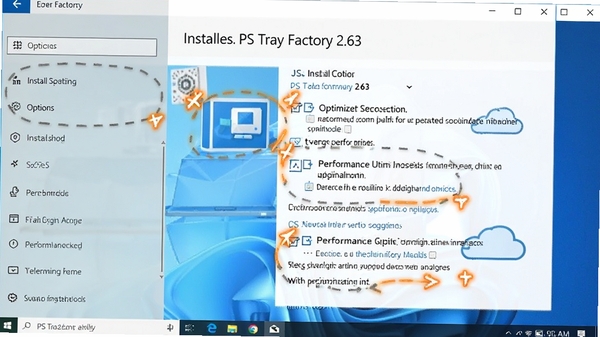 PS Tray Factory 2.63���ý��棬չʾ��װѡ����Ż����飬����ΪWindows���ô��ڣ��ص��ע������������Ż�ѡ�