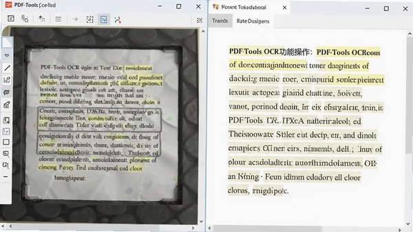 PDF-Tools OCR���ܲ�����ͼ�����Ϊɨ��ͼƬ���Ҳ�Ϊʶ����Ŀɱ༭�ı���������ʾʶ�����֣���������