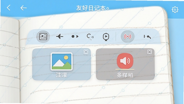 �Ѻ��ռǱ��༭���棬��ʾ����ͼƬ��¼�����ܵĹ���������������������ͻ����ý���¼����