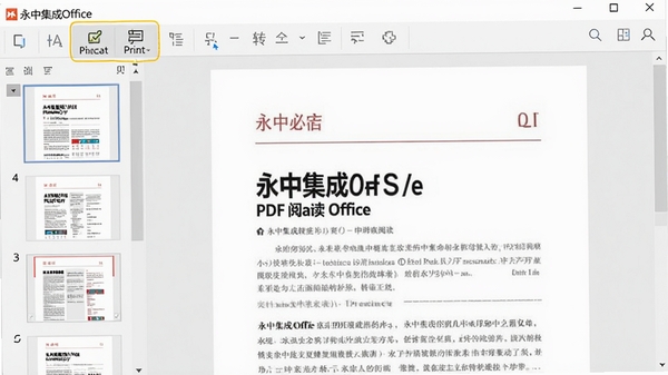 ���м���Office PDF�Ķ����棬��ʾһ��PDF�ĵ����������ͼ�������Ҳ����ģ�����������������ʾ��ע��ת������ӡ��ť��������ˬ������һĿ��Ȼ