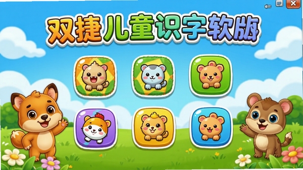 ˫�ݶ�ͯʶ���������԰������棬ɫ�����ޣ���ͨ��񣬰������ʶ����Ϸͼ��Ϳɰ��Ķ����ɫ��������������ƺͲݵأ������������ã��ʺ϶�ͯʹ�á�