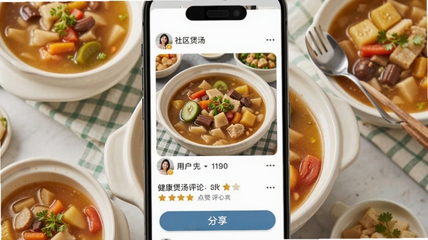 ��������100�������������棬չʾ�û��ϴ�����Ʒ��Ƭ�͵������������·��з�����ť������Ϊ��ʳ��Ӱ��񣬻�������