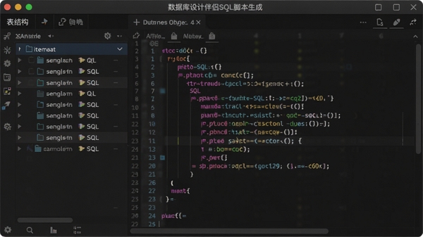 ���ݿ���ư���SQL�ű����ɴ��ڣ����Ϊ���ṹ�б����Ҳ�Ϊ�Զ����ɵ�SQL���룬�﷨������ʾ������Ϊ��ɫ�༭�����