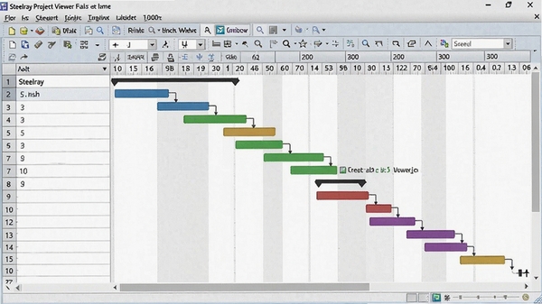 Steelray Project Viewer����ͼ��ͼ����ɫ��������ʱ��̶�����չʾ�������η���