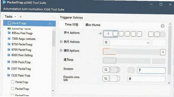 PacketTrap pt360 Tool Suite �Զ����������ý��棬���Ϊ�����б����Ҳ�Ϊ���������ã�����ʱ��ƻ���ִ�ж�����֪ͨ��ʽ��ѡ�������������