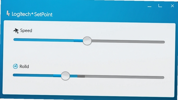 Logitech SetPointָ�����ý��棬չʾ�������ָ���ٶȡ����ٶȺ͹������򣬱���Ϊ��ɫ���䣬�������ִ���ͻ����׼���Ƶ����ԡ�