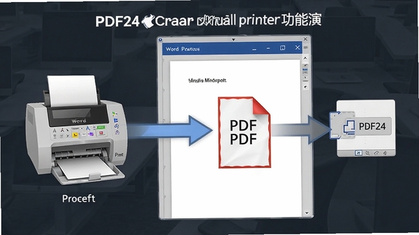 PDF24 Creator�����ӡ��������ʾ���û���Word�ĵ��е����ӡ��ѡ��PDF24��ӡ��������PDF����ʾ��