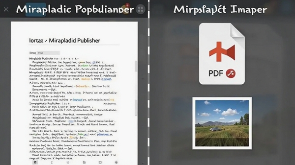 չʾMiraplacid Publisherת���ĵ�ΪPDF��ͼƬ�ĶԱ�Ч��ͼ�����Ϊԭ�ĵ����Ҳ�Ϊת�����PDF��ͼƬ�ļ�ͼ��