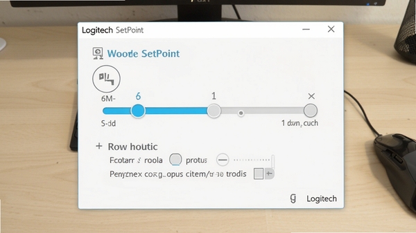 Logitech SetPoint ָ��������ý��棬չʾ�����ٶȵ��ں����й���ѡ�����Ϊǳɫ���棬�����Ѻ�