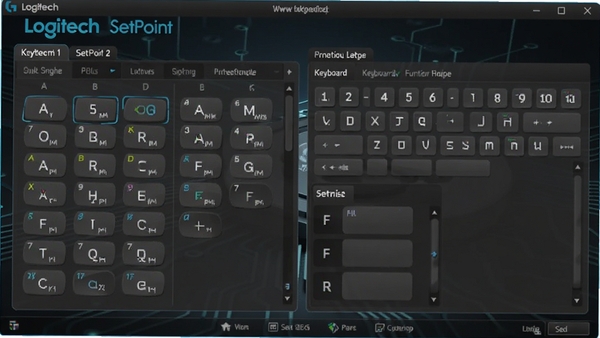 Logitech SetPoint �������ͼ��չʾ��갴���Զ�����������F���������ã�����Ϊ��ɫ�Ƽ��У������������������Ƹ�����ʾ