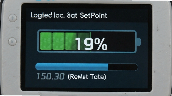 Logitech SetPoint ��ص�����ؽ��棬չʾ�����ٷֱȺ�ʣ������Ԥ����ͼ�λ���ʾ�����ֱ��