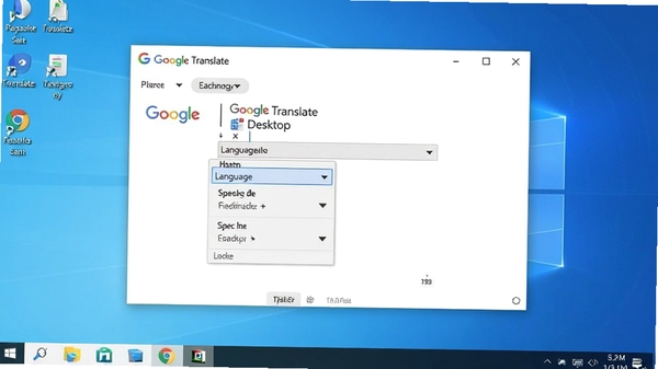 Google Translate Desktop�����ͼ��չʾ���ķ��봰�ں�����ѡ�������˵�������ΪWindows���棬������������