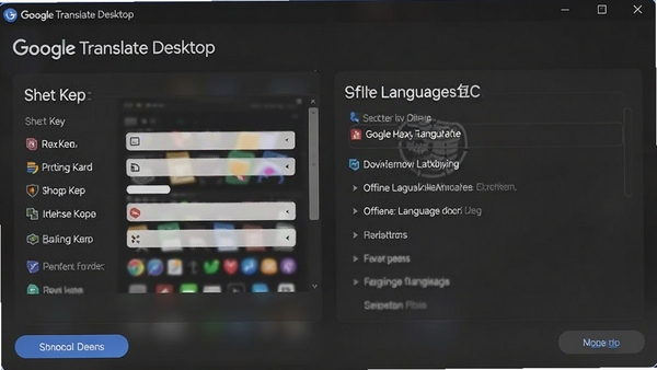 Google Translate Desktop���ý��棬չʾ��ݼ����ú��������԰�����ѡ���������