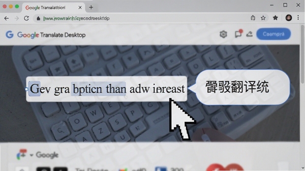 Google Translate Desktop���ʷ��빦����ʾ�����ѡ��Ӣ�ľ��ӣ��Աߵ������ķ������ݣ�����Ϊ�������ҳ